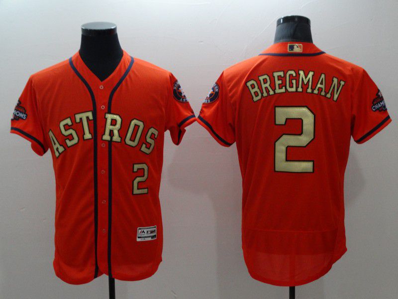 Men Houston Astros #2 Bregman Orange Elite Champion Edition MLB Jerseys